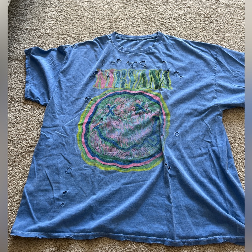 Urban outfitters Blue Nirvana Graphic T-Shirt